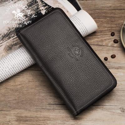 圣大保罗商务手拿包男拉链钱包手拿包手抓包头层牛皮大容量包新款正品情人节礼物新年礼物