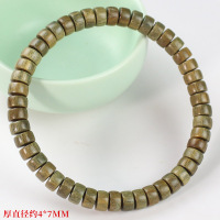 厂家批发绿檀手串个性药片珠4*7MM单圈男女手链饰品文玩木串佛珠送女朋友老婆情人节七夕生日礼物