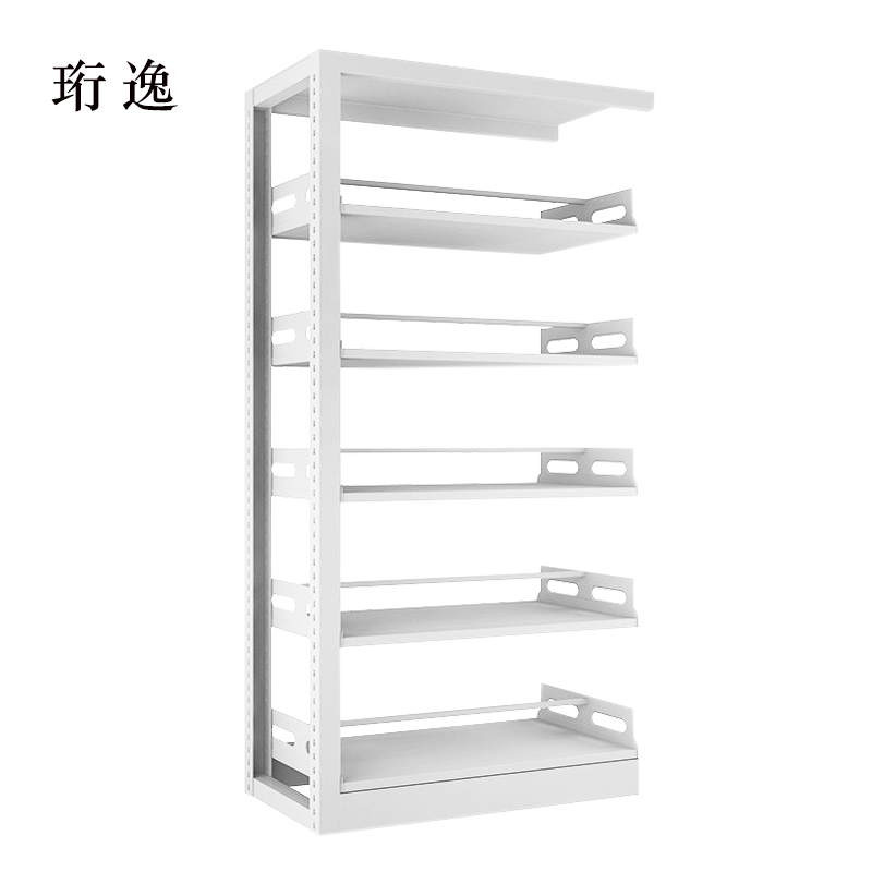 珩逸图书馆书架阅览室货架资料档案架钢制书架双面五层副架