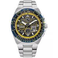 西铁城(CITIZEN)光动能蓝天使男款 chronograph 天空行者不锈钢腕表 46mm