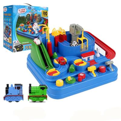 汽车大冒险小火车轨道车停车场玩具男玩具儿童男孩闯关车子小火车大冒险（2小车+飞机）