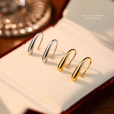 s999纯银水滴耳钩女法式复古轻奢高级感小众鲁伯特之泪足银耳饰送女朋友老婆情人节七夕生日礼物