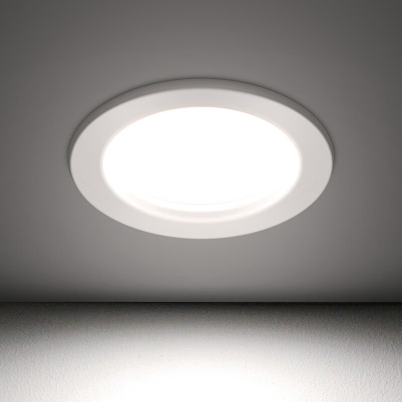 佛山照明(FSL)LED筒灯嵌入式天花灯 全铝材全白2.5寸5W开孔75-90mm 白光(6500K)