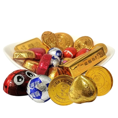 喔喔巧克力500g金鱼金币金条卡通造型结婚庆喜糖散装批发糖果年货（代可可脂）