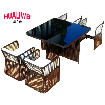 华立伟户外桌椅一桌四椅套
