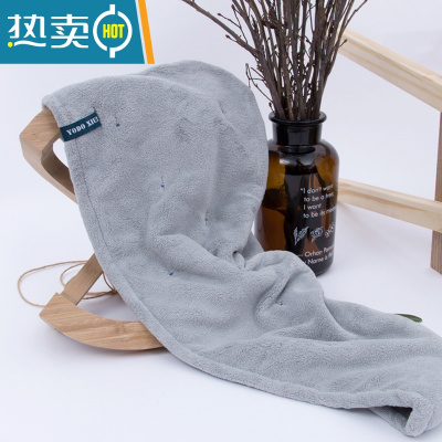 敬平干发帽女吸水速干毛巾洗头发帽子包头巾加厚器擦头家用 双层加厚干发帽(灰色)