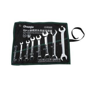 长鹿 碳钢镜面双头呆扳手组套 8pcs