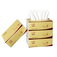 织梦 超韧可湿水抽取式纸面巾4层40抽*4包原生木浆抽纸纸巾实惠装餐巾纸家庭装纸抽卫生纸家用母婴可用 4包装