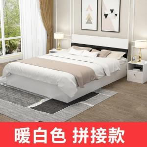 森美人现代简约1.8双人床单人床实木出租屋床架板式床1.5m榻榻米床1.2米