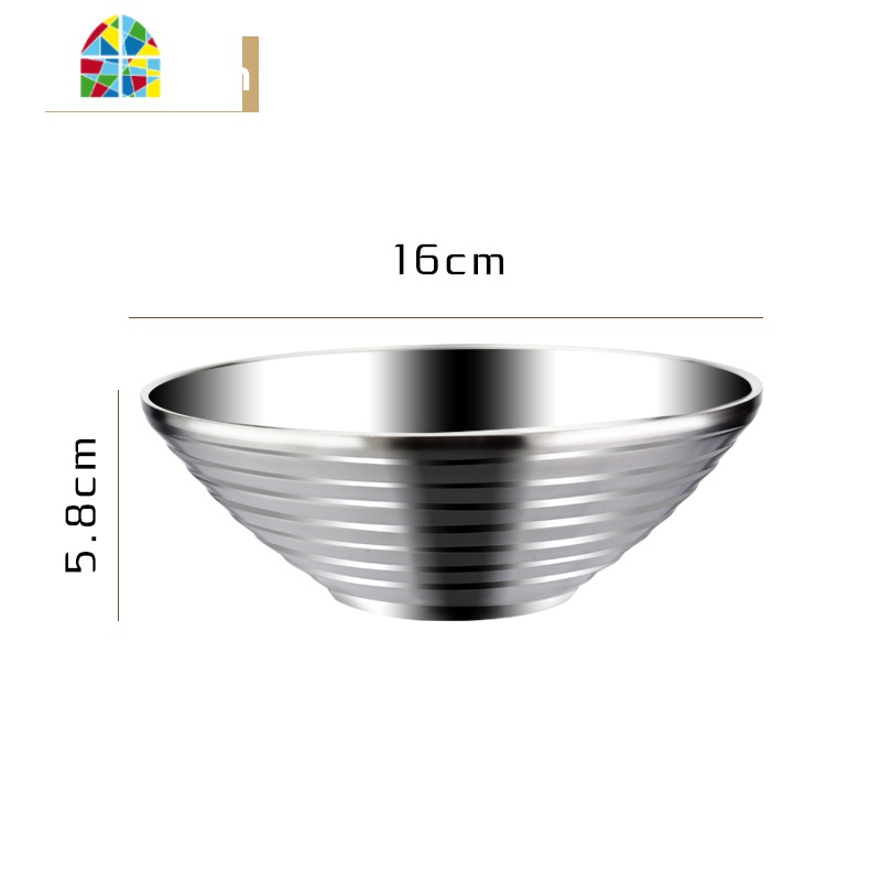 304不锈钢泡面碗商用大号拉面碗饭碗隔热汤碗创意麻辣烫碗斗笠碗 FENGHOU 20cm斗笠碗(201亮光款)