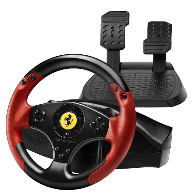 图马思特（THRUSTMASTER）法拉利红色传奇TESTREDLEGEND180度电脑游戏方向盘弹力绳传动兼法拉利红色传奇方向盘