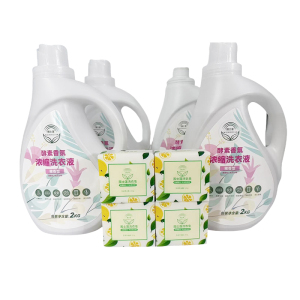 围士莲 洗衣皂洗衣液 202G*4+雅香型2KG*4 套