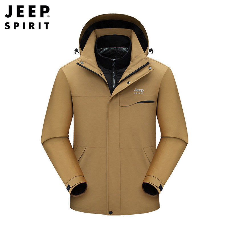 JEEP SPIRIT秋冬季新款男士户外吉普两件套时尚男潮羽绒服内胆外套