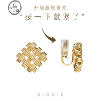 JiMi金属编织耳夹蚊香盘无耳洞女耳饰高级感设计感耳钉个性无痛耳环