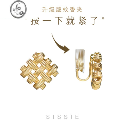 JiMi金属编织耳夹蚊香盘无耳洞女耳饰高级感设计感耳钉个性无痛耳环