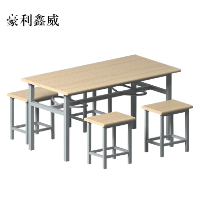 豪利鑫威冷轧钢四人餐桌学生食堂公司职员户外桌椅组合1200*600*750