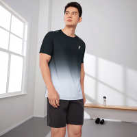 361°冰感运动t恤男夏季新款透气运动短袖渐变色反光印花夜跑服