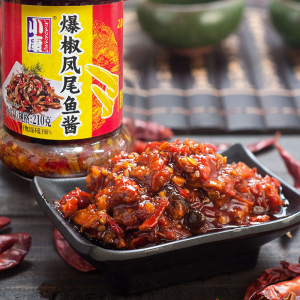 小康 爆椒凤尾yu酱 复合风味酱 210克/瓶下饭酱拌面调味火锅酱辣椒酱