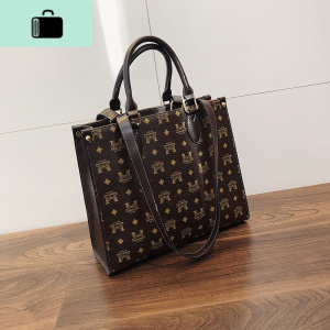 包包女包2020新款潮春季时尚百搭通勤包单肩包大容量托特包女大包NEW LAKE 咖色女士单肩包 咖色