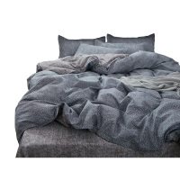 美帮汇时尚个性被套四件套床上用品 简约床单被罩三件套男生 夏季