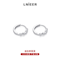 999纯银爱心耳圈耳环高级养耳洞足银耳钉素圈女耳扣2025新款耳饰送女朋友老婆情人节七夕生日礼物