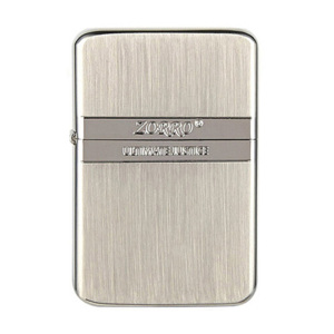 zorro佐罗煤油打火机横拉丝超薄个性创意防风情人生日送男友礼物男士礼品