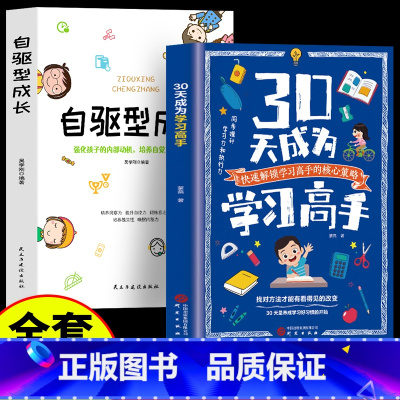 [全套2册]学习高手+自驱型成长 [正版]暑假30天成为学习高手书籍给孩子的第一本学习方法书高效记忆初中高中小学等你