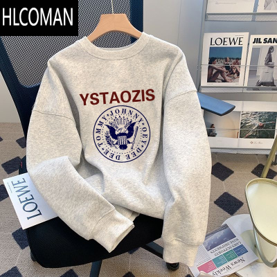 HLCOMAN长袖t恤男士新款休闲打底衫宽松韩版情侣装卫衣外套上衣服