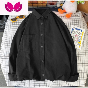 七斓原宿港风ins上衣男潮宽松长袖白衬衫日系百搭文艺范男生衬衣外套