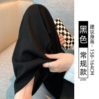 灰色灯芯绒加绒裤子女秋冬季新款休闲小个子窄版雪尼尔阔腿裤_597