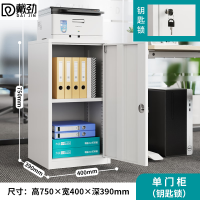 戴劲钢制文件柜矮柜档案收纳柜办公室资料柜75高40宽单门柜[钥匙款]