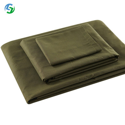 聚盛恒远 单人床军绿色三件套