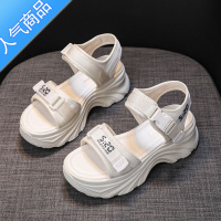 SUNTEK运动凉鞋女2023年夏季新款沙滩休闲鞋子松糕厚底高跟软底增高