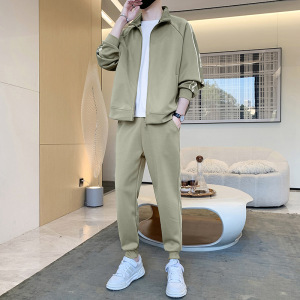 啄木鸟高端运动套装男士新款春秋开衫卫衣外套休闲裤搭配一套男装