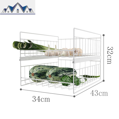 厨房蔬菜置物架收纳筐浴室分层落地抽屉式收纳架厨房放调料置物架 三维工匠