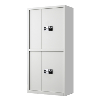 铭威盾指纹电子保密柜钢制密码文件柜档案柜矮柜保密资料柜办公柜通双节白色:国保指纹锁