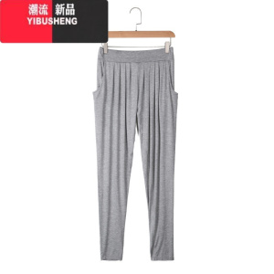 YIBUSHENG莫代尔休闲裤女季大码宽松百搭薄款长裤高腰运动裤小脚裤哈伦裤