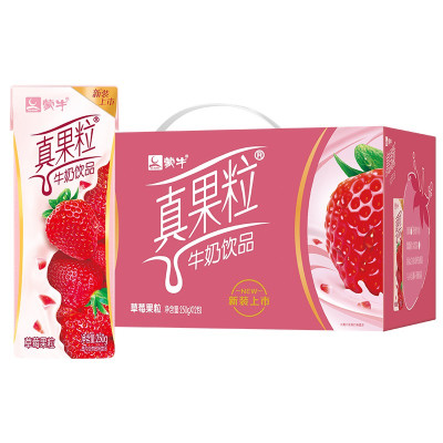 蒙牛 真果粒牛奶饮品 草莓果粒 250ml*12盒(4月产)