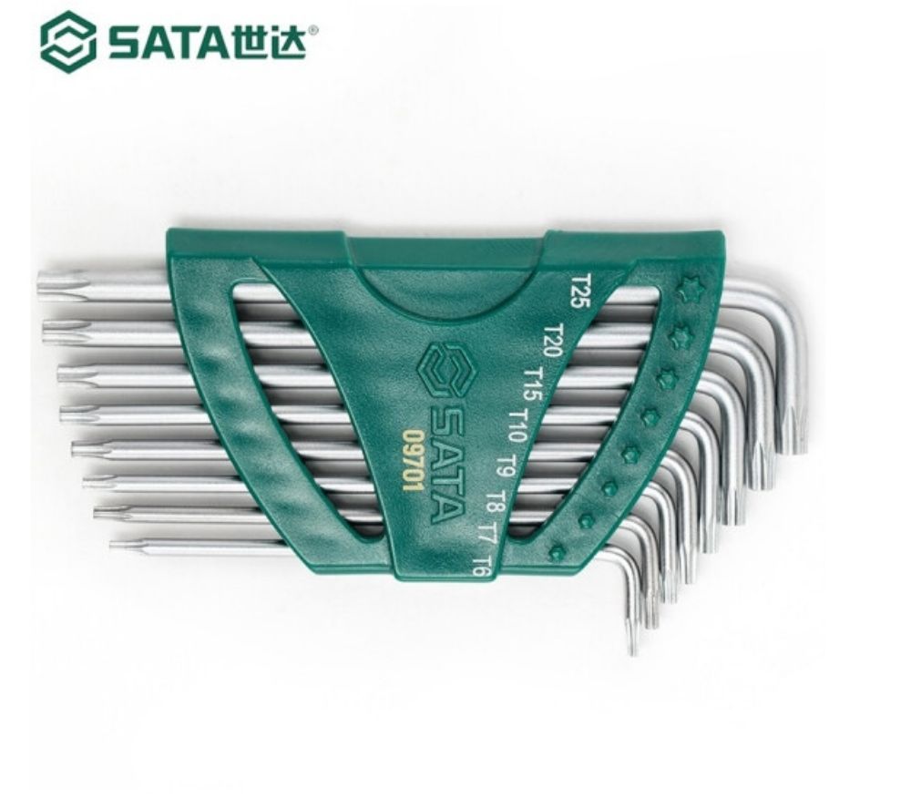 世达(SATA)09701 8件TT6-TT25 组合8件加长中孔花形内六角扳手组套手动工具