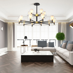 苏宁放心购 后现代轻奢客厅吊灯北欧风简约大气客厅灯卧室餐厅吊顶灯创意个性家用全屋灯具组合套餐ins网红灯饰
