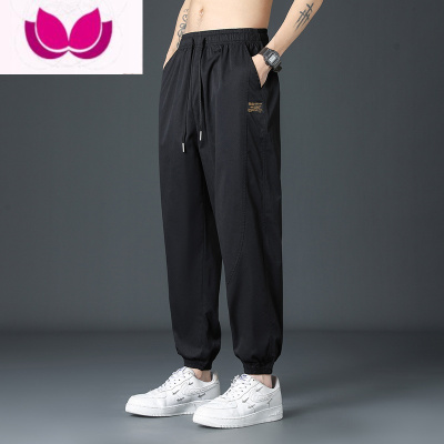 七斓日系工装裤子男夏季薄款黑色束脚裤美式男款宽松休闲长裤