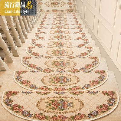楼梯地毯阶梯式楼梯垫踏步垫免胶自粘楼梯踏步垫实木防滑家用欧式 三维工匠
