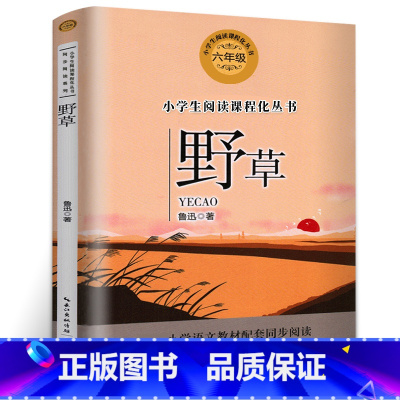 [正版]野草鲁迅 小学六年级必读书目语文教科书系必读书小学生无障碍阅读小学课外阅读书籍儿童读物故事书tb