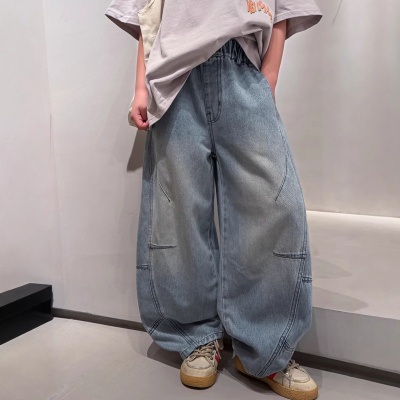男童春季牛仔裤炸街2026新款大童装春装潮男孩儿童春秋款裤子痞帅