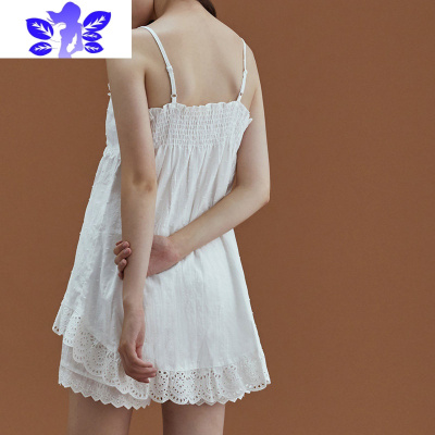 Ideamini吊带睡衣女夏季薄款棉性感白色学生ins少女公主风两件套