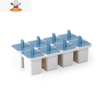 雪糕模具家用自制冰棒冰棍冰淇淋创意儿童可爱冰淇凌冰格制冰模具 敬平 方格蓝色(无底盒)