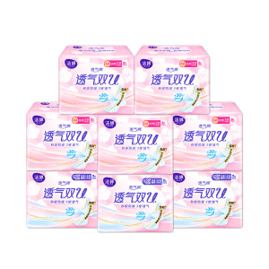 洁婷卫生巾透气棉柔日用夜用组合67片姨妈巾(日用40片夜用27片)