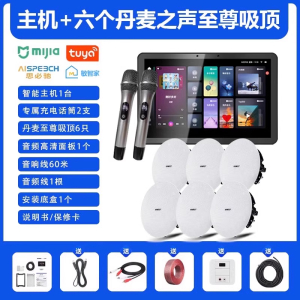 先科(SAST)智能AI家庭吸顶音响套装家用客厅无线蓝牙吊顶(内置精灵)智能K歌主机+6个8英寸HiFi至尊同轴吸顶音响