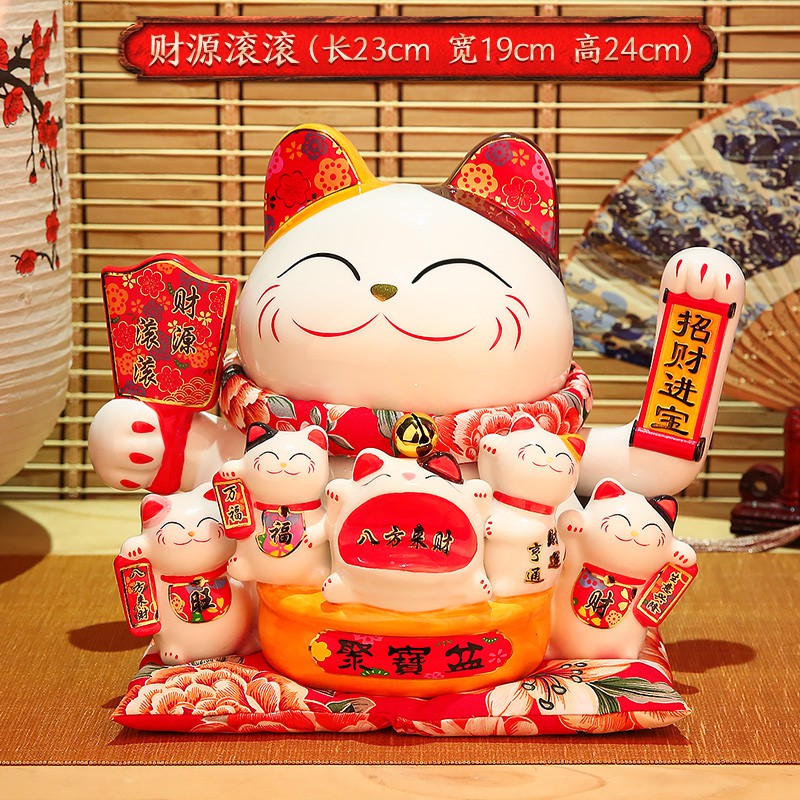 三维工匠 32cm高[财源广进]存钱罐猫