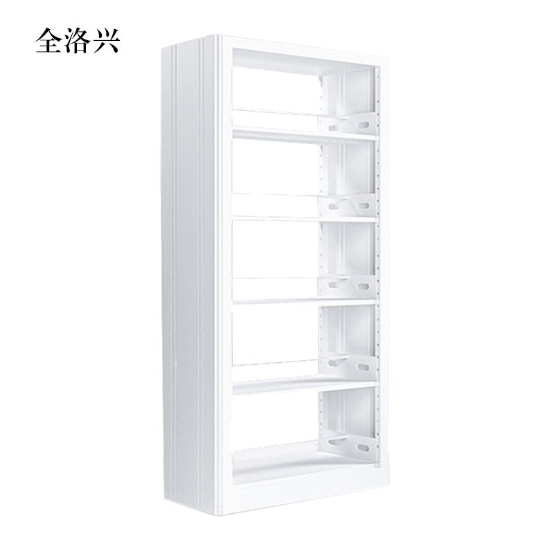 全洛兴图书馆书架阅览室货架资料档案架钢制书架双面五层主架